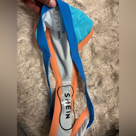 Womens SHEIN Blue and Orange Bikini Set - Picture 2 of 2